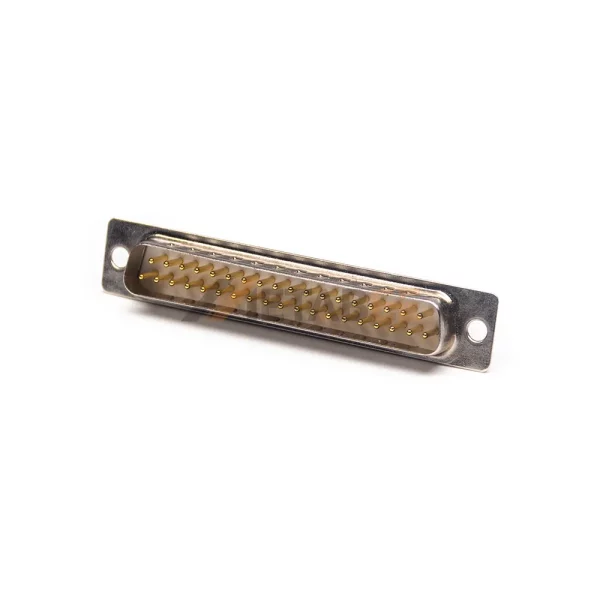 DB37 D-Sub Male Connector for Cable Mount, Solder Cup, Machined Contacts, 2.77mm Pitch