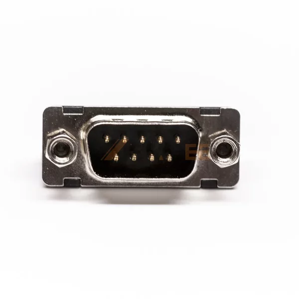 DB9 9 Pin PCB Male Connector, Through Hole, 2.77mm Pitch, 4-40 UNC Screwlock