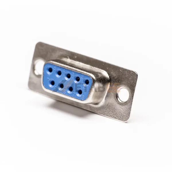 DB9 D-Sub Female Connector, Cable Mount, Solder Cup, 2.77mm Pitch