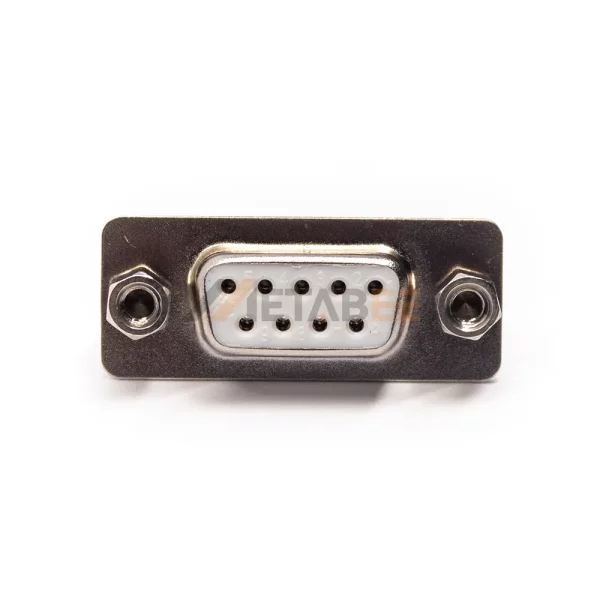 DB9 Female Straight Connector for PCB Mount, Through Hole, Machined Contacts, 2.77mm Pitch