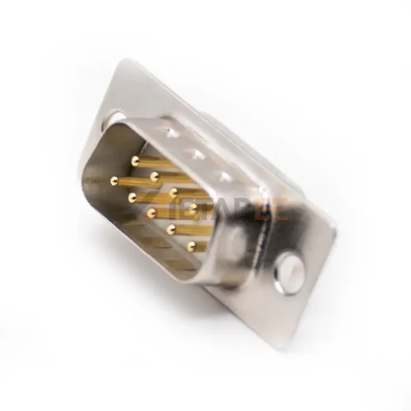 DB9 Male Connector for Cable Mount, Solder Cup, 2.77mm Pitch