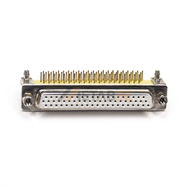 High Density D-Sub 62 Pin Female Connector for PCB Mount, 2.29mm Pitch, Machined Contacts
