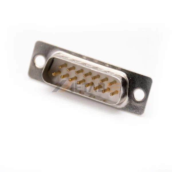 D-Sub 15 Pin Male Connector, Cable Type, Solder Cup, 2.77mm Pitch
