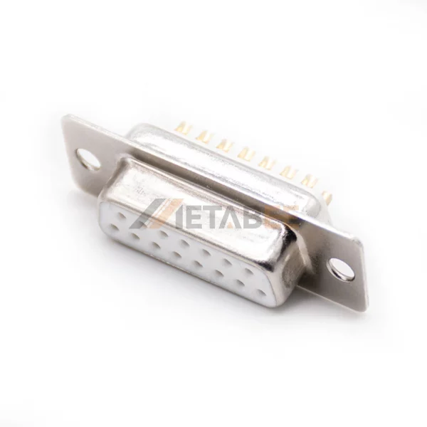 D-Sub 15 Pin Female Connector, Cable Type, Solder Cup, 2.77mm Pitch