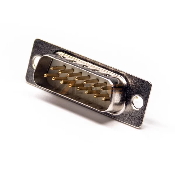 D-Sub 15 Pin Male Connector for PCB Mount, Through Hole, 2.77mm Pitch