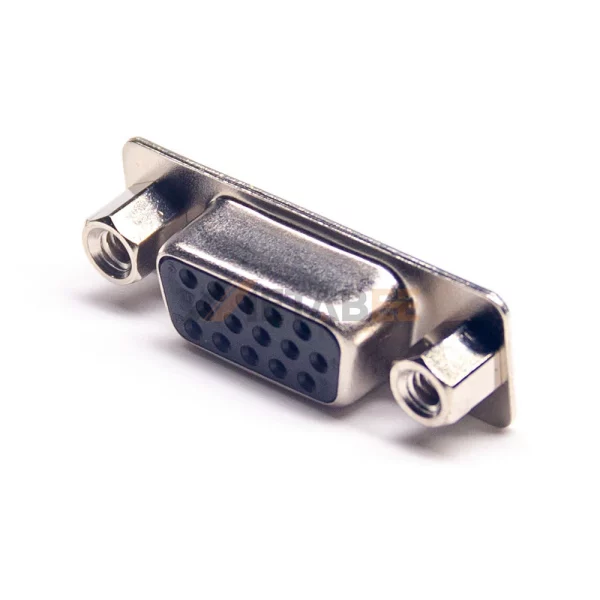15 Pin D-Sub VGA Female Connector for PCB Mount, Through Hole, 2.29mm Pitch