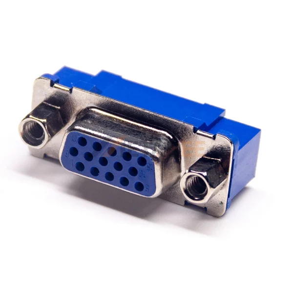 D-Sub VGA DB15 Female Connector for PCB Mount, 2.29mm Pitch, Front Screw Lock