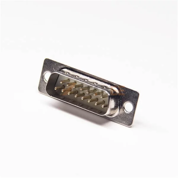 15 Pin D-Sub Male Connector, Cable Type, Solder Cup, 2.77mm Pitch