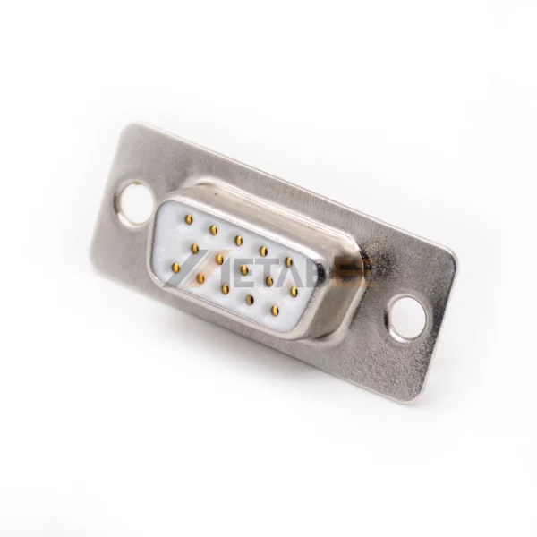 D-Sub High Density 15 Pin Female Connector, Cable Type, 2.29mm Pitch, Machined Contacts