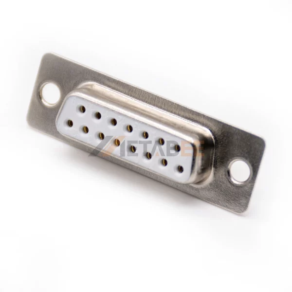 D-Sub 15 Pin Female Connector, Cable Type, 2.77mm Pitch, Machined Contacts