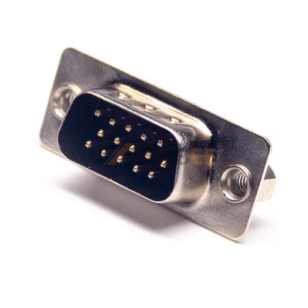 DB15 High Density Male Connector, Cable Type, 2.29mm Pitch, Rear Rivet Nut