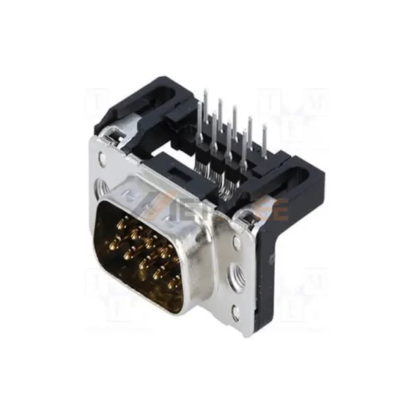 Right Angle D-Sub 9 Pin Male Connector, PCB Mount, Through Hole, 2.77mm Pitch