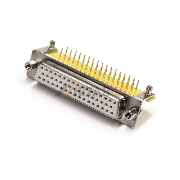 Right Angle DB50 Female Connector for PCB Mount, Through Hole, 2.77mm Pitch