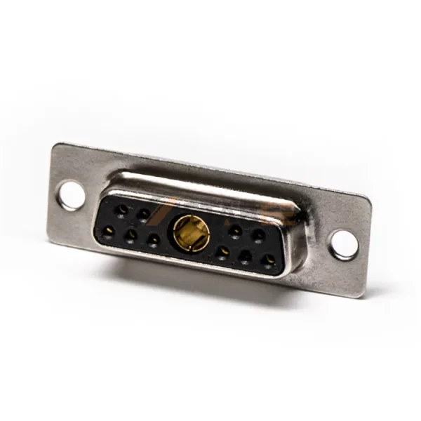 11W1 Combo D-Sub Female Connector for Cable Type, Solder Cup, Machined Contacts, Power & Signal