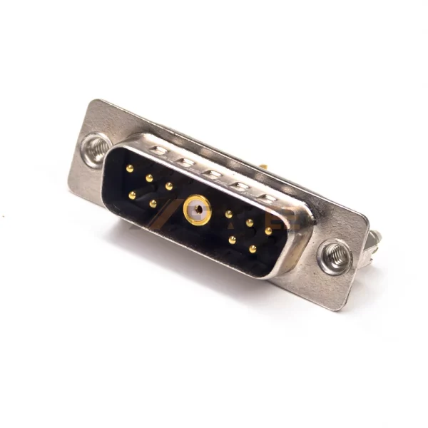 11W1 Mixed D-Sub Male Connector, PCB Mount, Through Hole, Coaxial & Signal