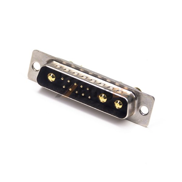 13W3 Combination D-Sub Male Connector, Cable Type, Solder Cup, Power & Signal