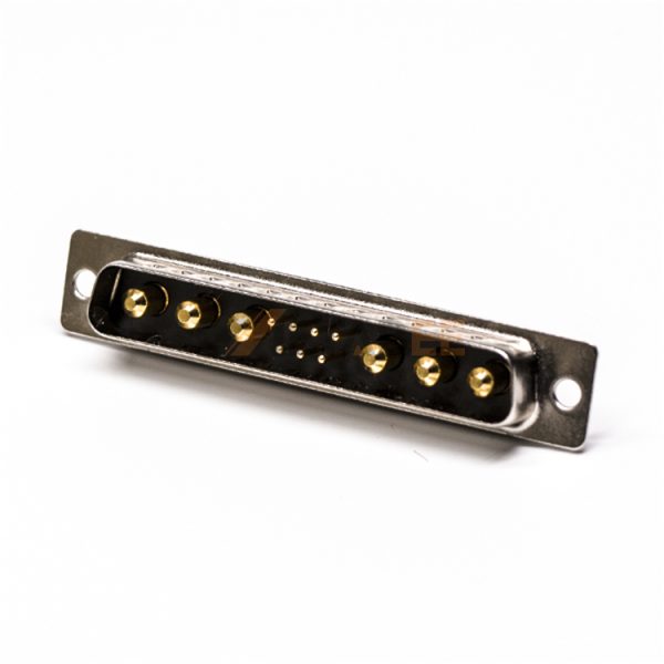 13W6 Combo D-Sub Male Connector, PCB Mount, Through Hole, Power & Signal