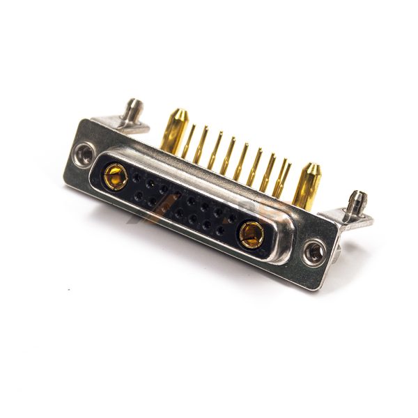 17W2 D-Sub Mixed Contact Female RA Connector, PCB Mount, Through Hole, Power & Signal
