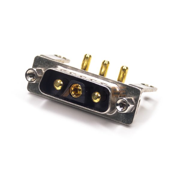 3V3 High Power D-Sub Male Right Angle Connector, PCB Mount, Through Hole