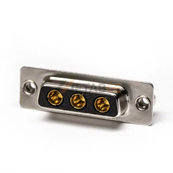 3W3 D-Sub 3 Pin High Power Female Connector, PCB Mount, Through Hole