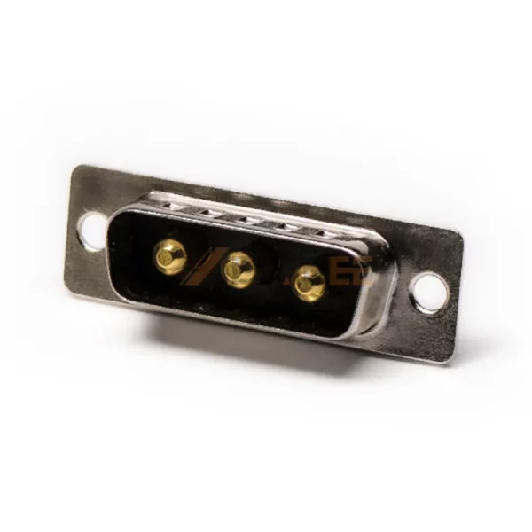 3W3 Power D-Sub 3 Pin Male Connector for PCB Mount, Through Hole