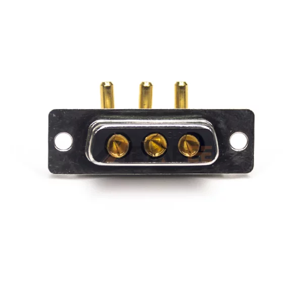 3W3 Power D-Sub Female Right Angle Connector, PCB Mount, Through Hole