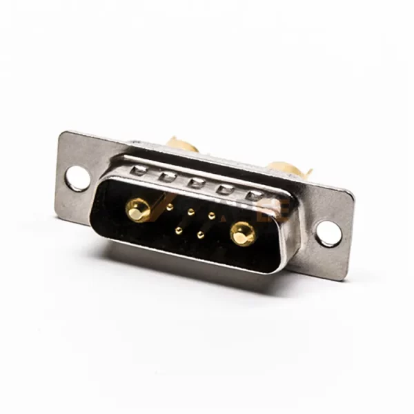7W2 Combo D-Sub Male Connector, Cable Type, Solder Cup, Power & Signal