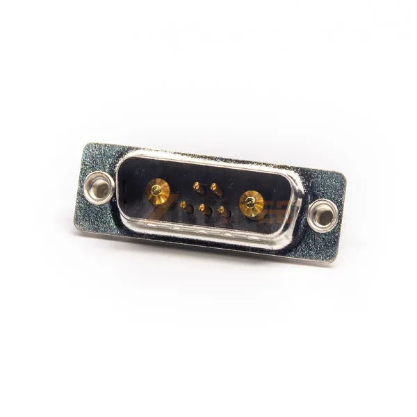 7W2 D-Sub Male Mixed Contact Connector for PCB Mount, Through Hole, Power & Signal