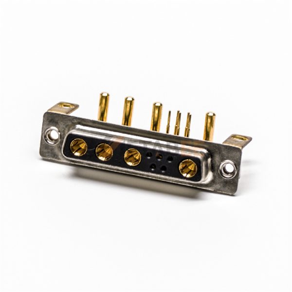 9W4 Combo D-Sub Female PCB Connector, Through Hole, Power & Signal