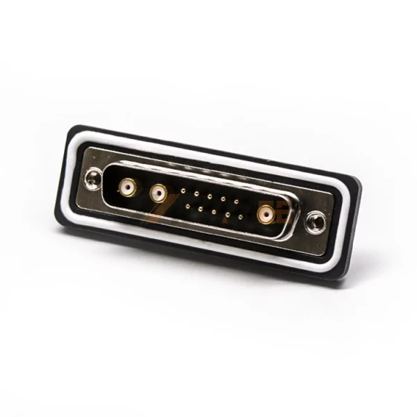 Waterproof 13W3 D-Sub 13 Pin Male Combo Connector, Cable Type, Coaxial and Signal, IP67