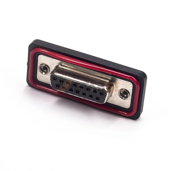 Waterproof DB15 Female Standard Connector, Cable Type, Machined Contacts, 2.77mm Pitch, IP67