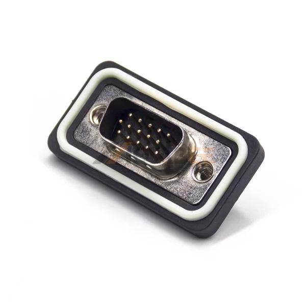 Waterproof High Density D-Sub 15 Pin Male Connector, Cable Type, Machined Contacts, 2.29mm Pitch, IP67