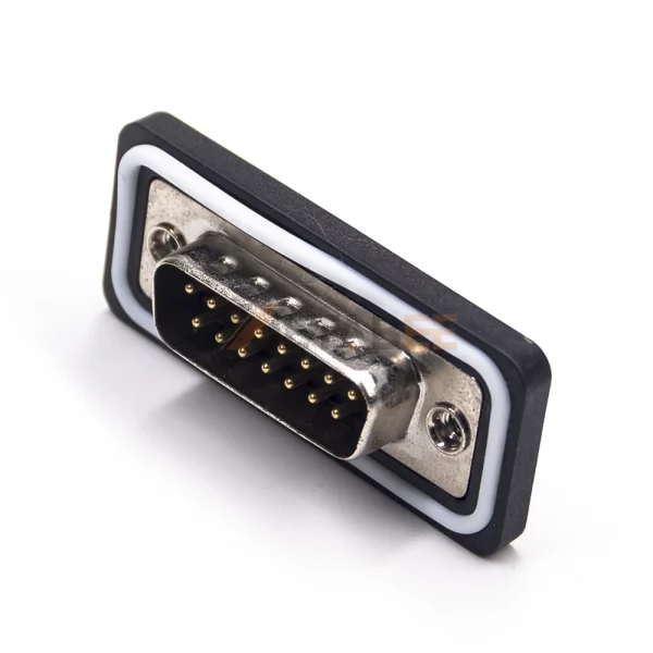 Waterproof DB15 Male Standard Connector, Cable Type, Machined Contacts, 2.77mm Pitch, IP67