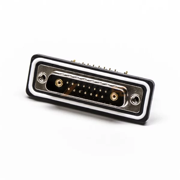 Waterproof 17W2 D-Sub 17 Pin Male Combo Connector, Coaxial and Signal, PCB Mount, IP67