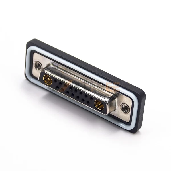 Waterproof 17 Pin D-Sub 17W2 Female Combo Connector, Coaxial and Signal, Cable Type, IP67