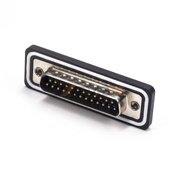Waterproof DB25 Male Connector, Cable Type, Solder Cup, Machined Contacts, 2.77mm Pitch, IP67