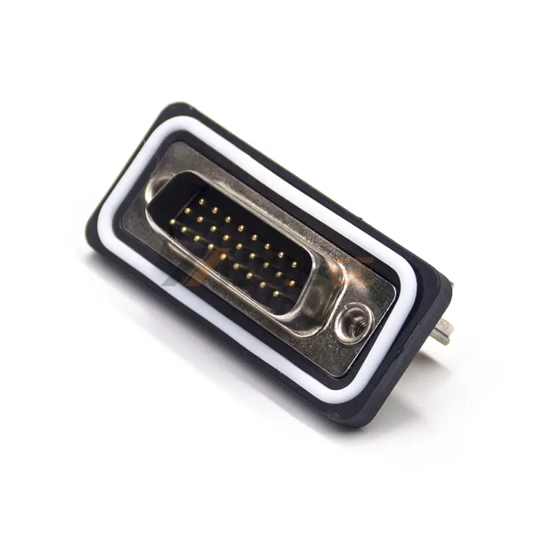Waterproof HD D-Sub 26 Pin Male Connector for PCB Mount, Right Angle, Machined Contacts, 2.29mm Pitch, IP67