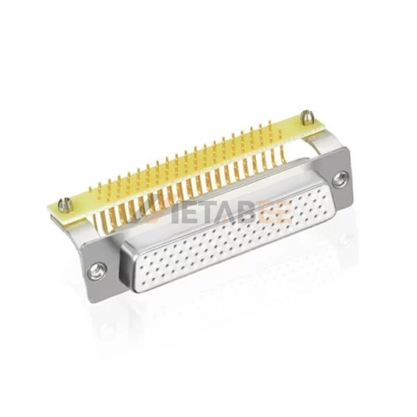 Waterproof HD D-Sub 78 Pin Female Connector for PCB Mount, Right Angle, Machined Contacts, 2.29mm Pitch