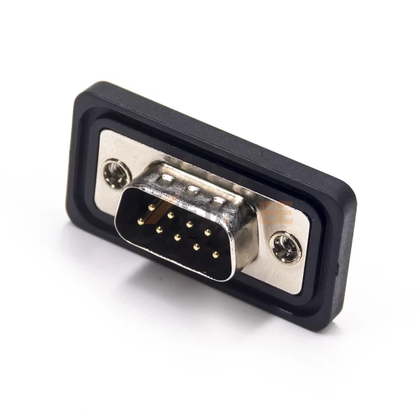 Waterproof D-Sub DB9 Male Connector, Cable Type, Machined Contacts, 2.77mm Pitch, IP67