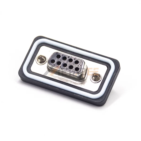 Waterproof D-Sub 9 Pin Female Connector, Cable Type, Machined Contacts, 2.77mm Pitch, IP67