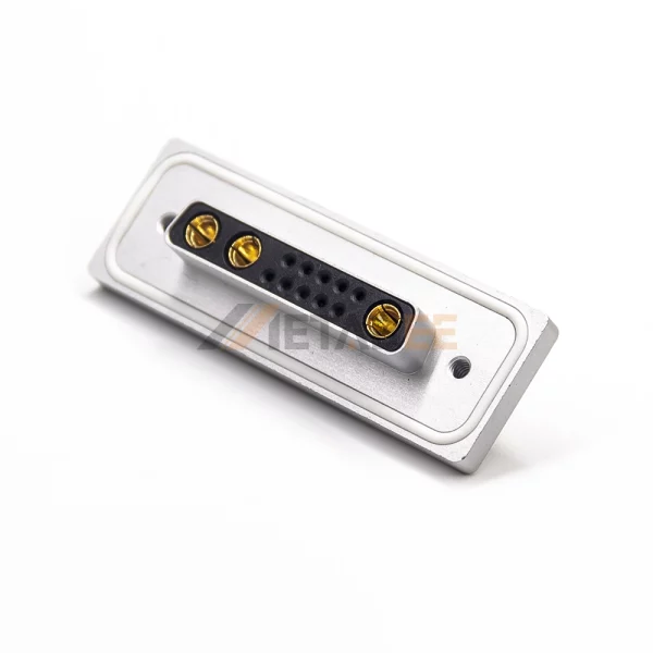 Waterproof 13W3 D-Sub 13 Pin Female Combo Connector for PCB Mount, Signal and Power, IP67