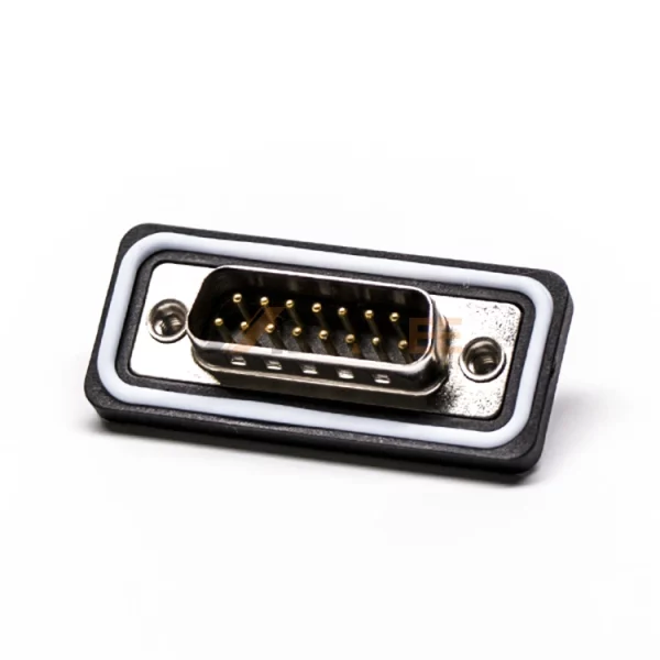 Waterproof D-Sub 15 Pin Male Standard Connector, Cable Type, Machined Contacts, 2.77mm Pitch, IP67