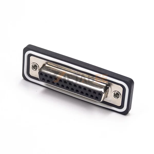 Waterproof D-Sub 25 Pin Female Connector, PCB Mount, Machined Contacts, 2.77mm Pitch, IP67