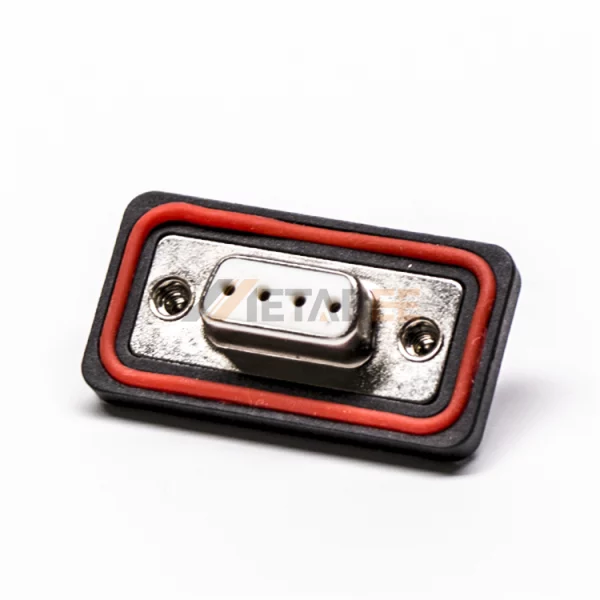 Waterproof 4 Pin D-Sub Female Connector, Cable Type, Machined Contacts, 2.77mm Pitch, IP67