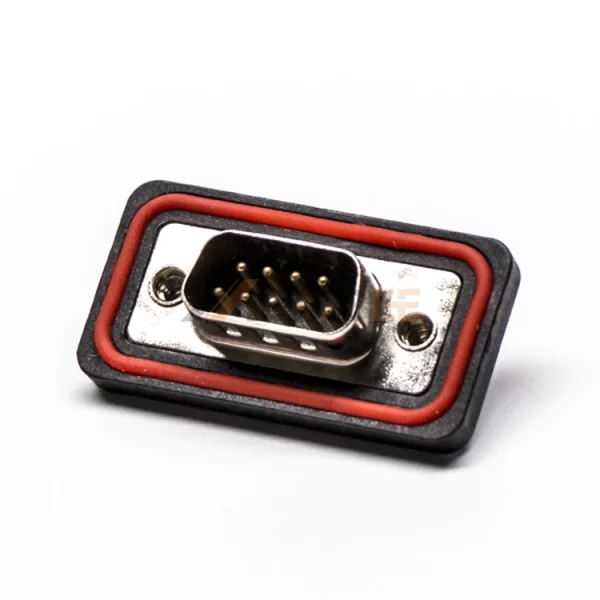 Waterproof DB9 Male Connector, Cable Type, Solder Cup, Machined Contacts, 2.77mm Pitch, IP67