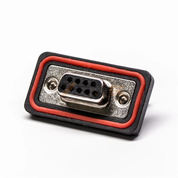 Waterproof 9 Pin D-Sub Female Connector for PCB Mount, Machined Contacts, 2.77mm Pitch, IP67