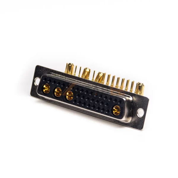 Right Angle 36W4 Combo D-Sub Female Connector, PCB Mount, Through Hole, Power & Signal