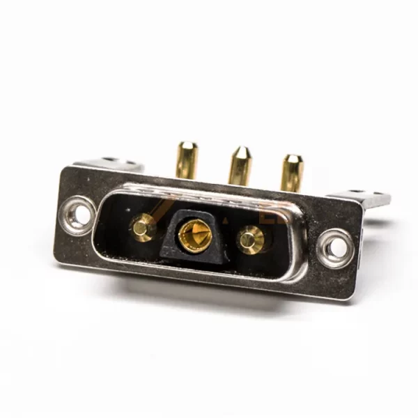 Right Angle 3V3 D-Sub Power Male Connector, PCB Mount, Through Hole