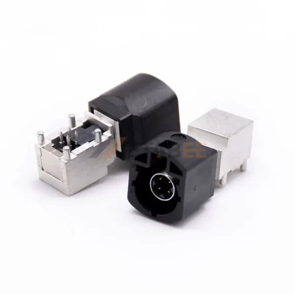 Right Angle HSD LVDS 4 Pin Plug Connector for PCB, Through Hole 01
