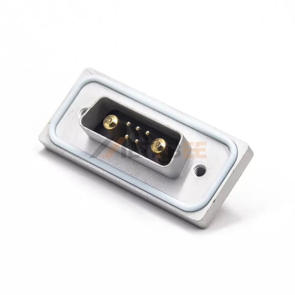 WaterProof 7W2 Combo D-Sub 7 Pin Male Connector, PCB Mount, IP67, Power & Signal